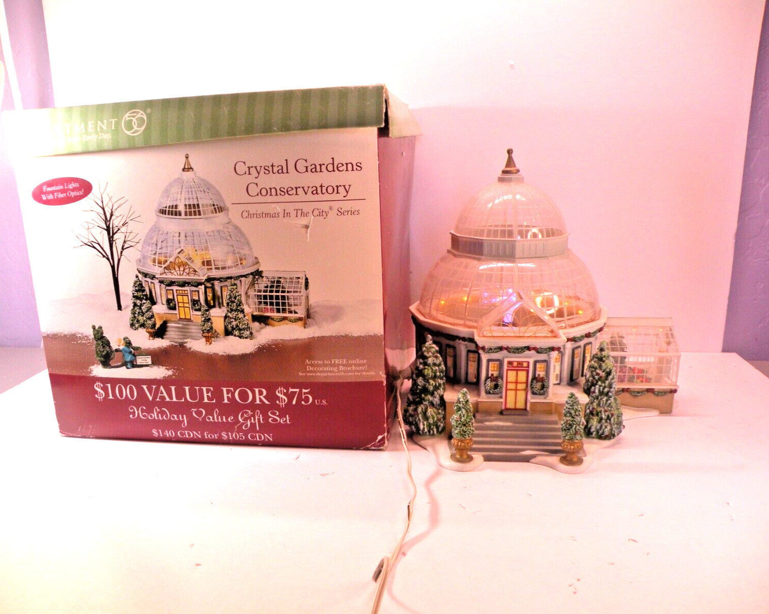 Department 56 Christmas in the City Crystal Gardens Conservatory Set Incomplete