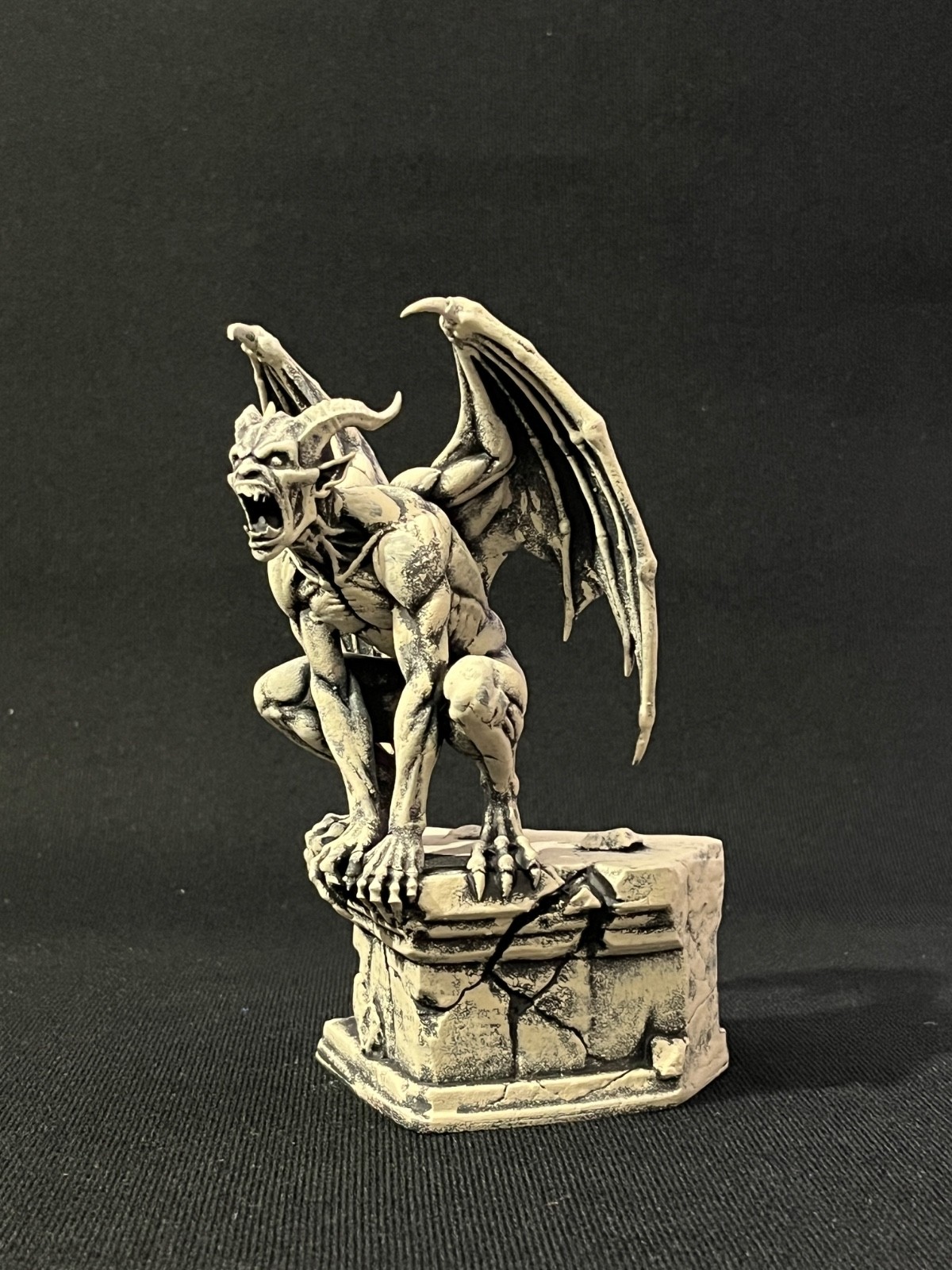Gothic Winged Gargoyle Figurine Statue Stone Gray 8\