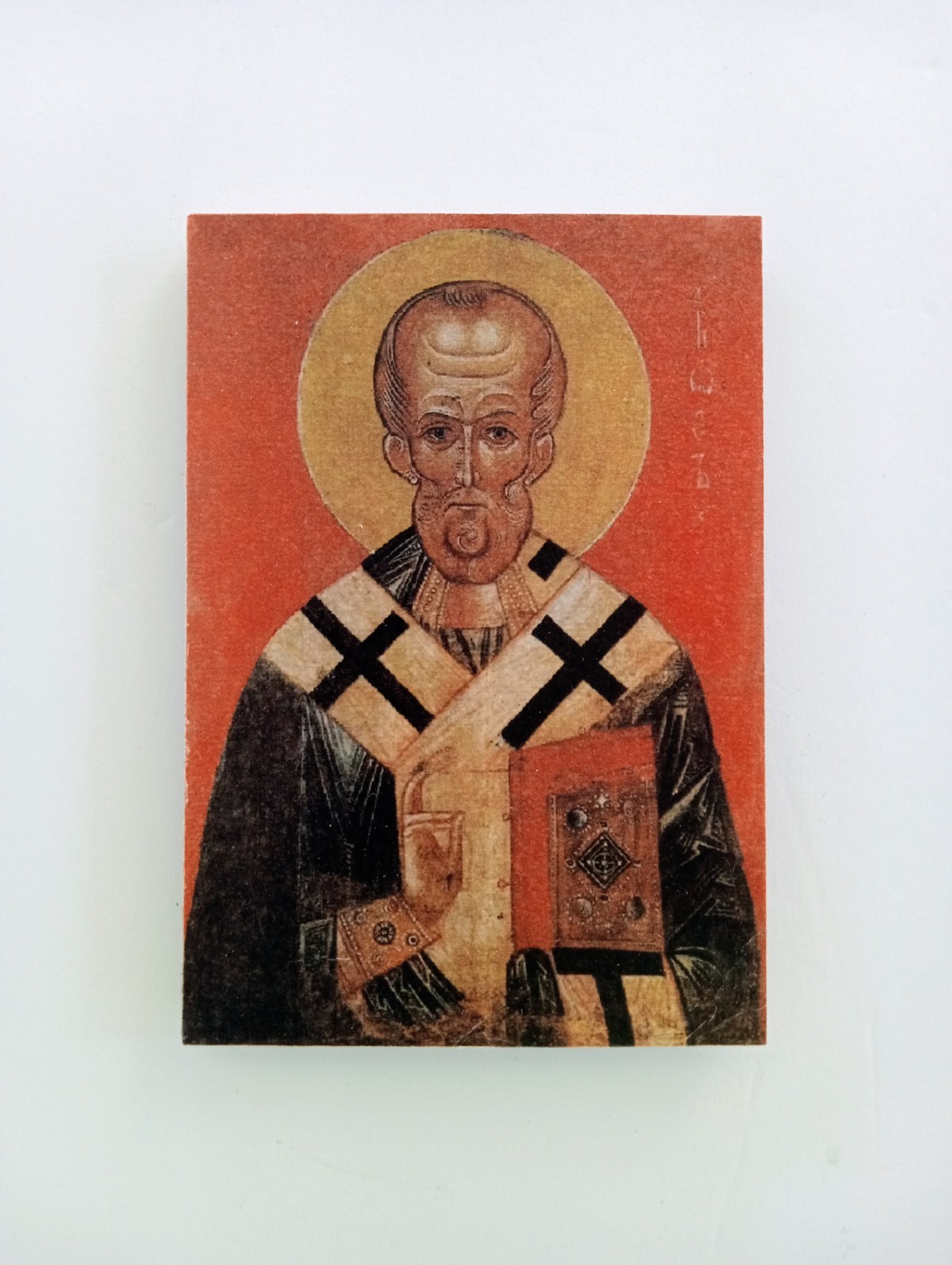 Saint Nicholas Orthodox Christian Wooden Icon | Handmade