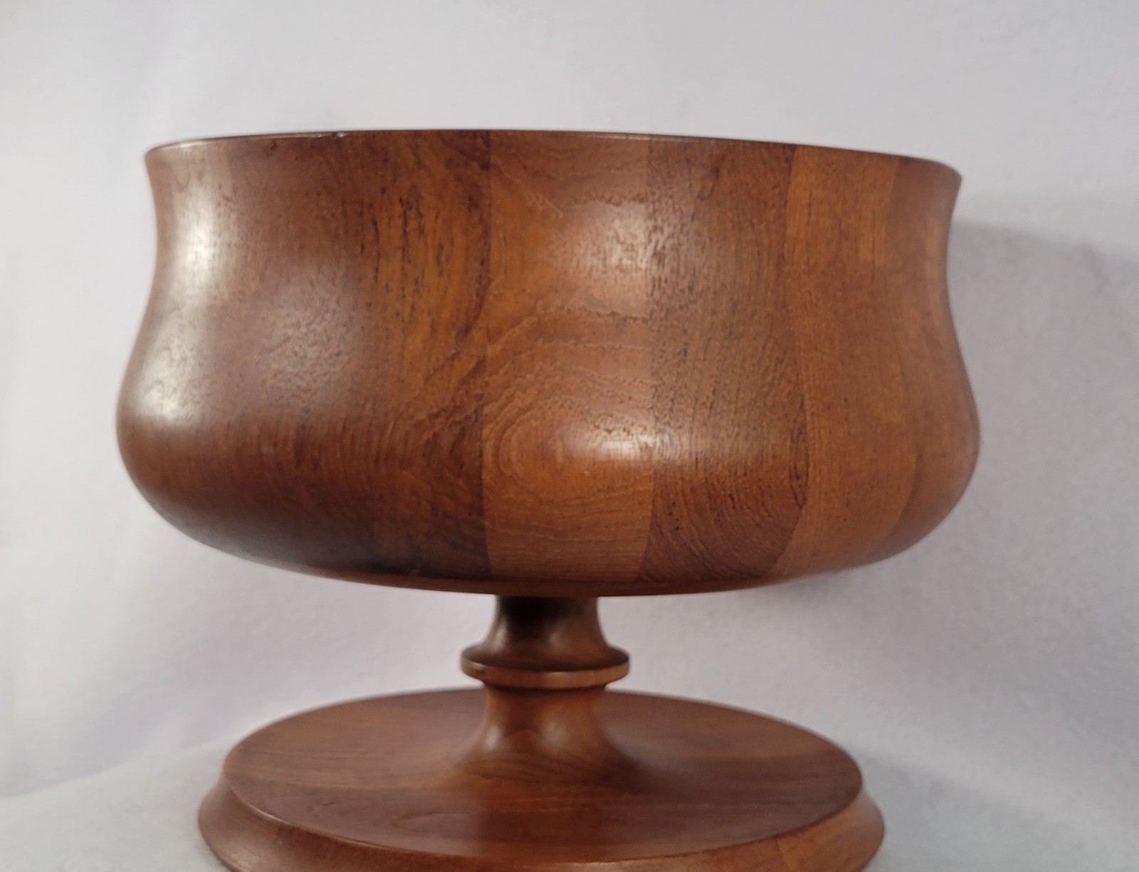 Vtg MCM Wooden Staved Footed Pedestal Bowl 50-60's Nissen Denmark Teakwood Lg Vtg MCM Wooden Staved Footed Pedestal Bowl 50-60's Nissen Denmark Teakwood Lg