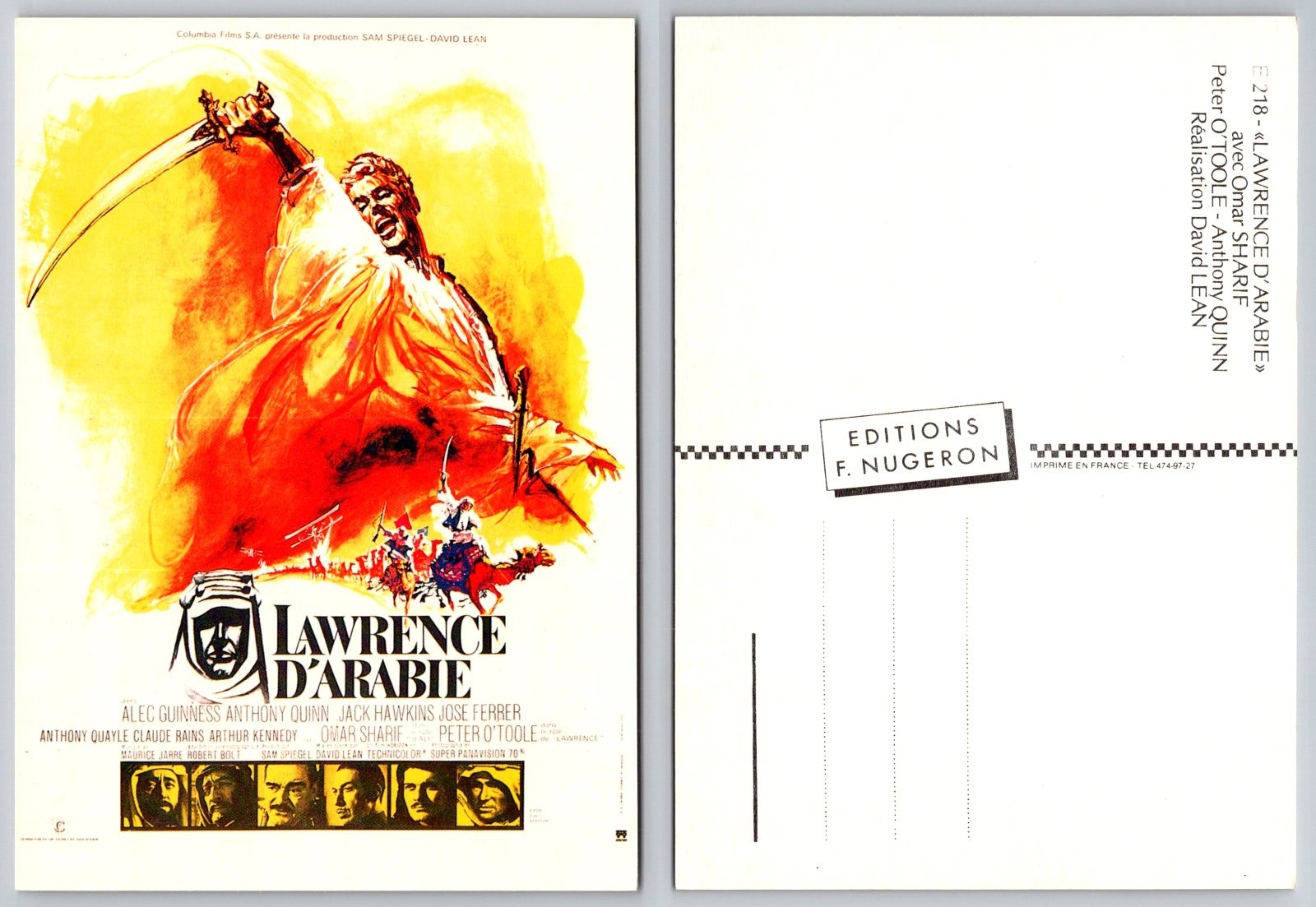 Continental Lawrence d\'Arabie Movie Poster Postcard