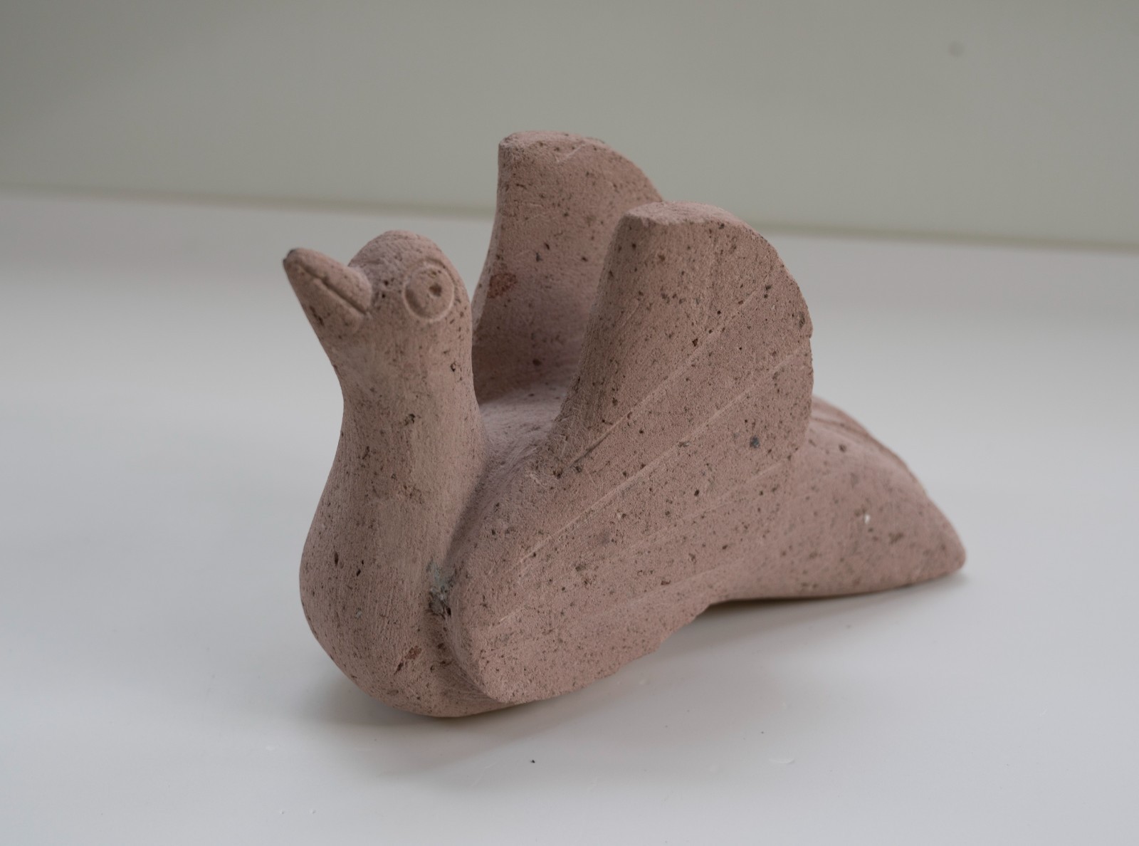 Terra Cotta Red Clay Bird Figurine Figure Sculpture Pottery Decor Heavy Chips