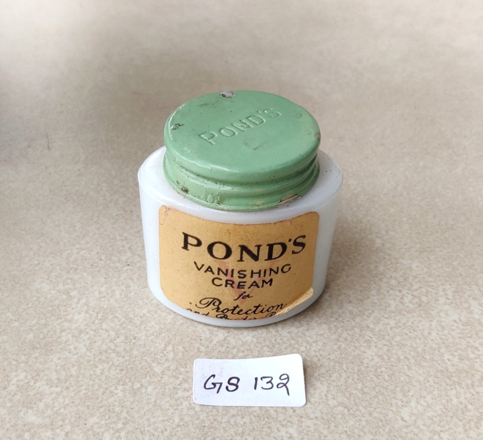 Vintage Pond's Vanishing Cream Jar Collectible Beauty Product Old Vanity Decor