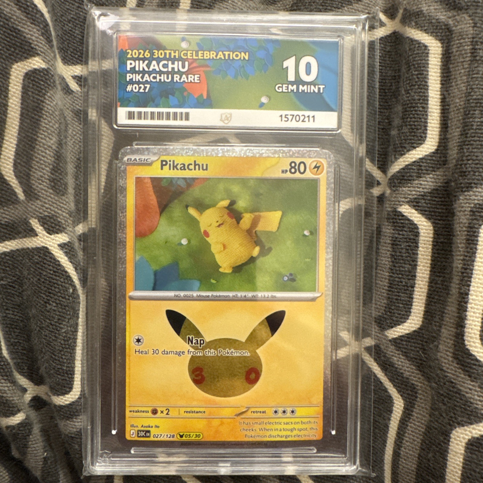 Pikachu 027/128 ACE 10 30th Celebration Pokemon Card Game Pikachu 027/128 ACE 10 30th Celebration Pokemon Card Game