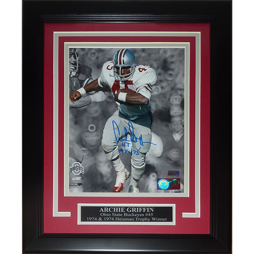 Archie Griffin Autographed Ohio State Buckeyes (Action) Deluxe Framed 8x10 Photo