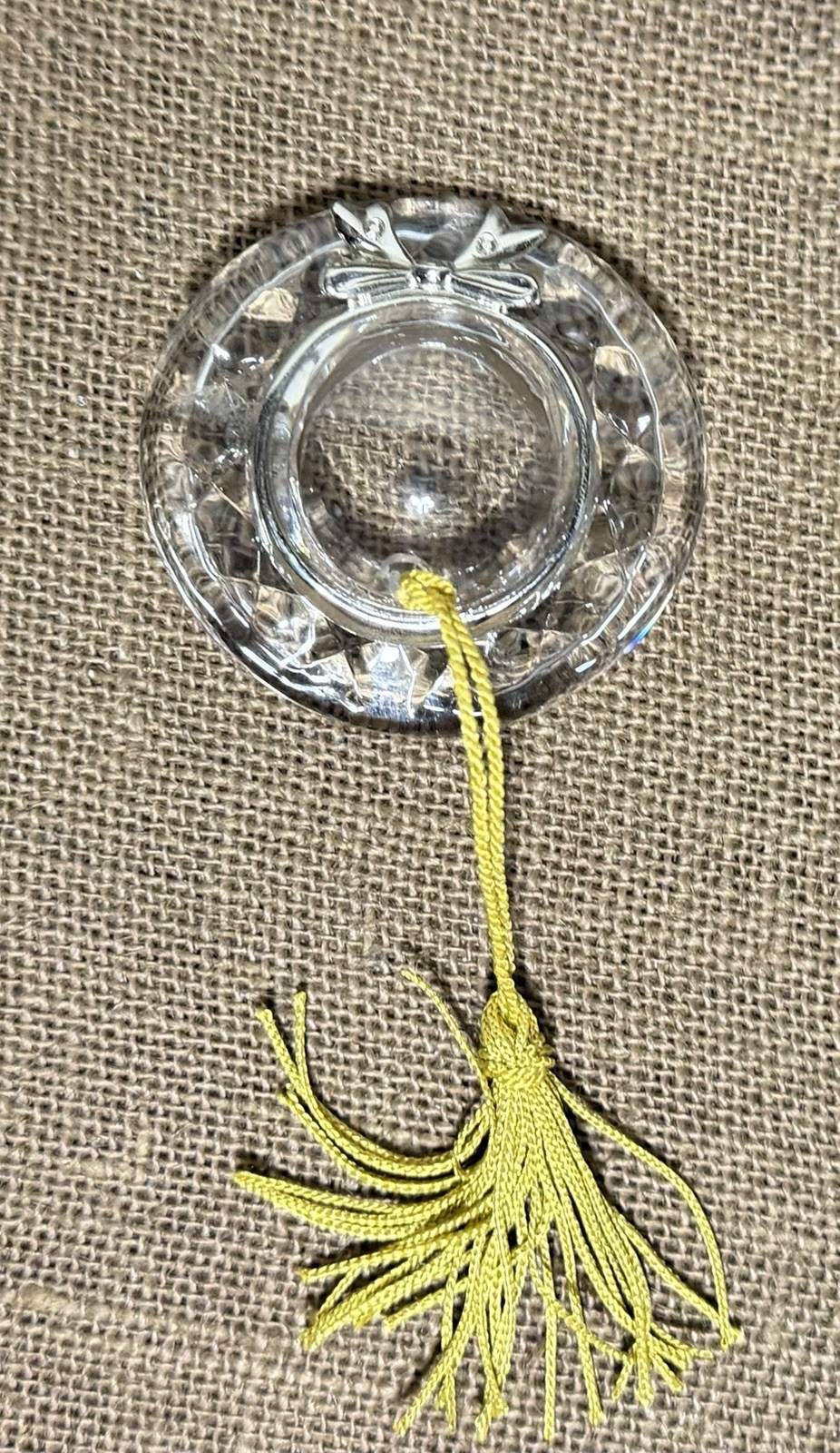 Lenox Lead Crystal Milliner’s Hat Christmas Tree Ornament Pave Jewels Used Lenox Lead Crystal Milliner’s Hat Christmas Tree Ornament Pave Jewels Used