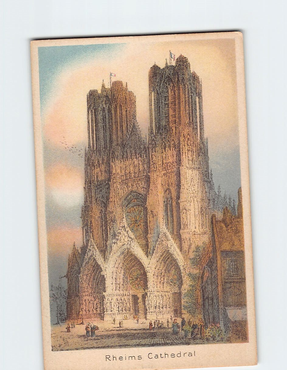 Postcard Reims Cathedral Reims France