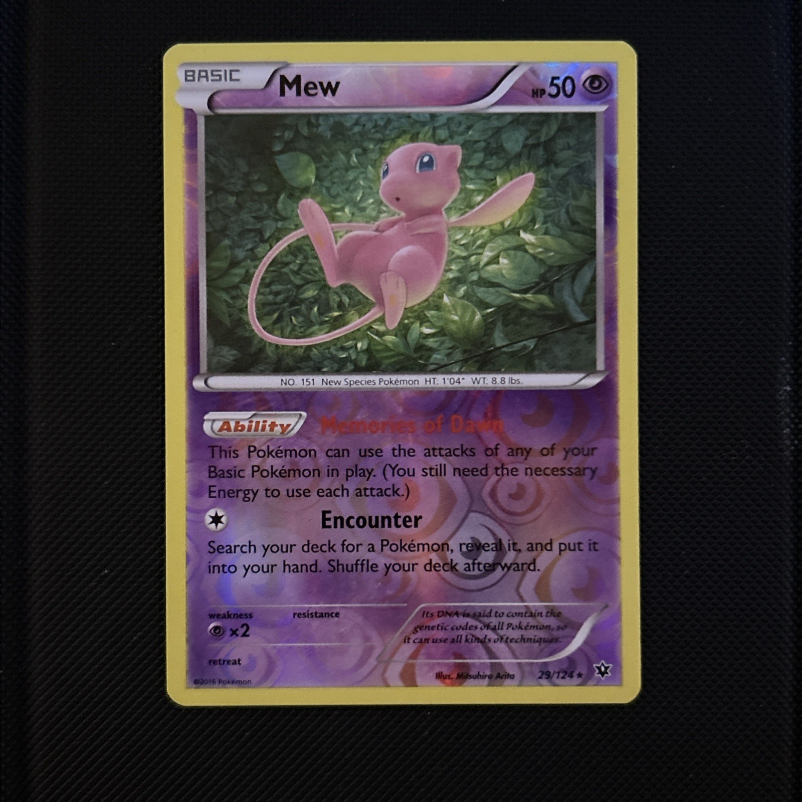 Pokemon Mew 29/124 Rare Reverse Holo XY Fates Collide NM