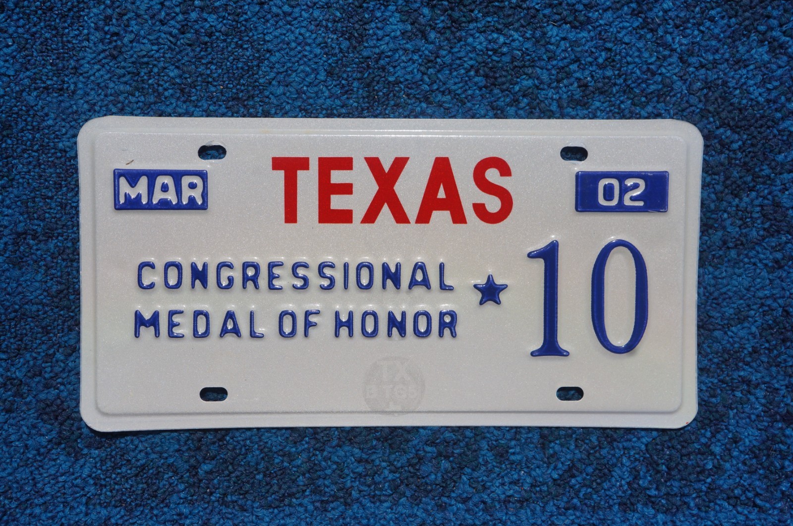 2002 Texas CONGRESSIONAL MEDAL OF HONOR License Plate # 10