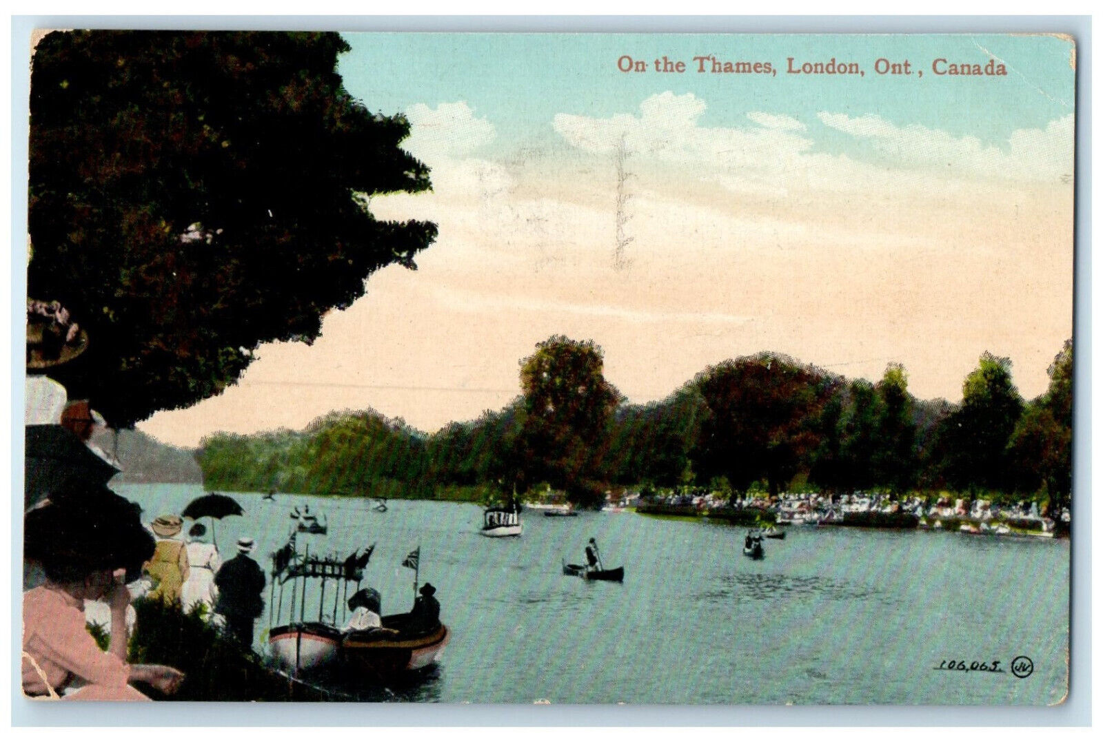 1915 Boat Show On The Thames London Ontario Canada Antique Posted Postcard