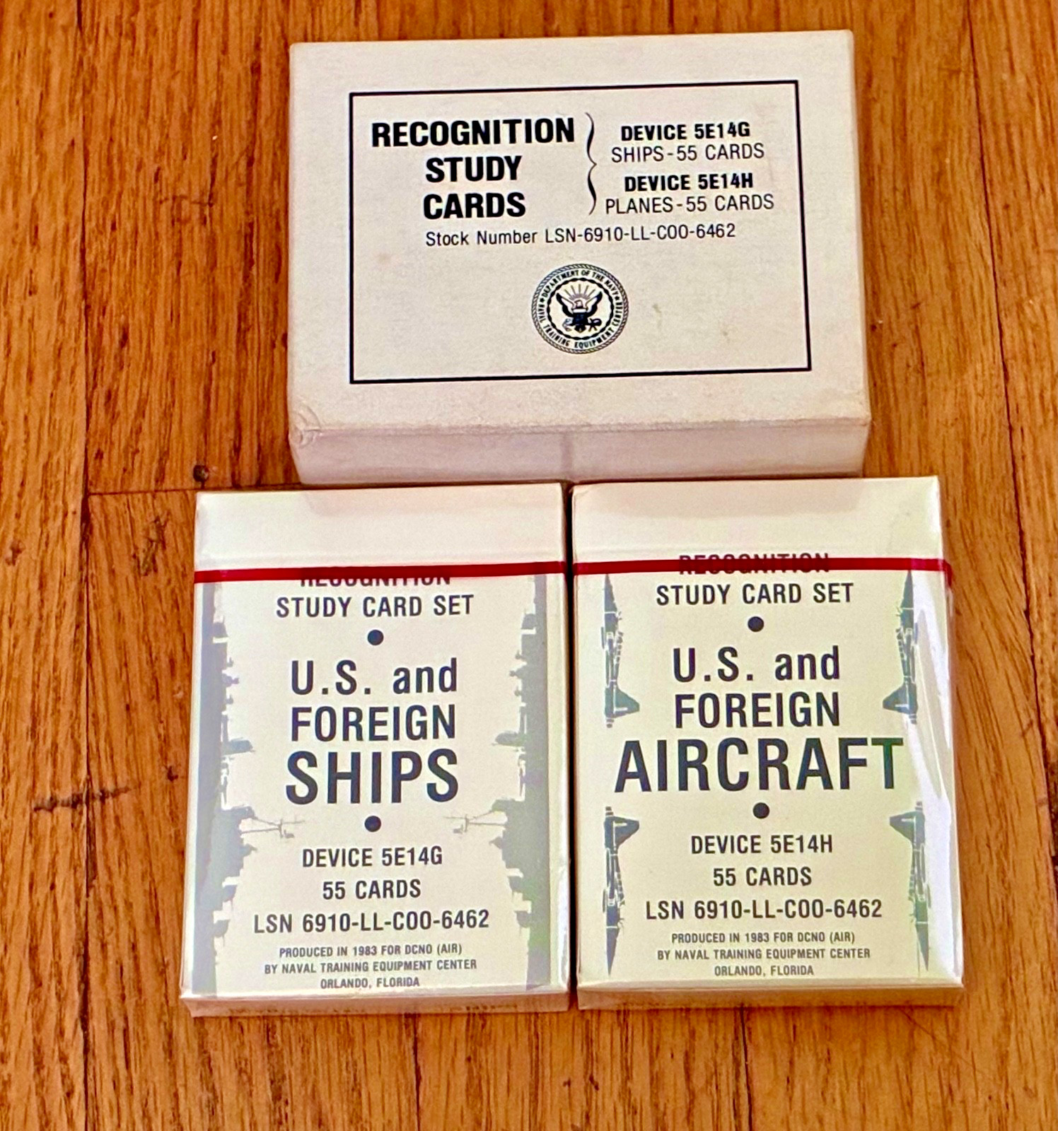 New  1983 U S NAVY and FOREIGN Ships Recognition Study Card Set 2 Sealed Decks