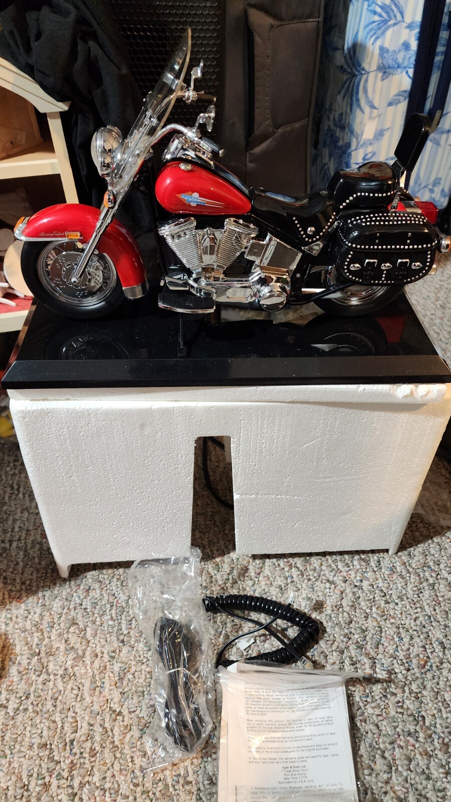 Harley Davidson Telephone Red Heritage Softail Motorcycle Shaped Telemania Phone