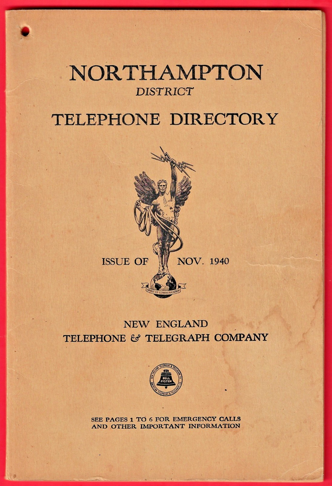 1940 Northampton MA Telephone Directory Phone Book New England 106+ Pages