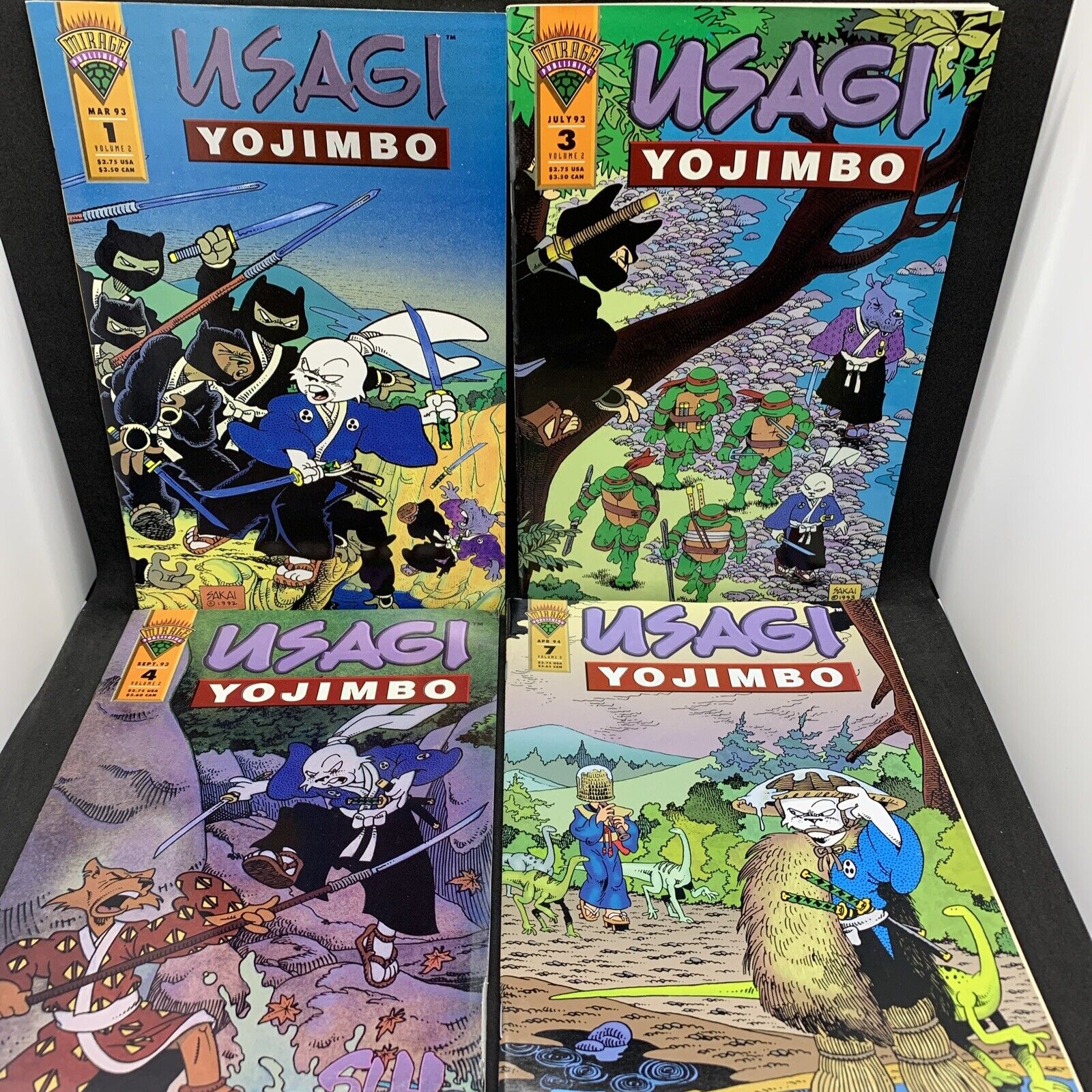 Usagi Yojimbo 1 3 4 7 Lot 1993 Mirage Comics Teenage Mutant Ninja Turtles Sakai
