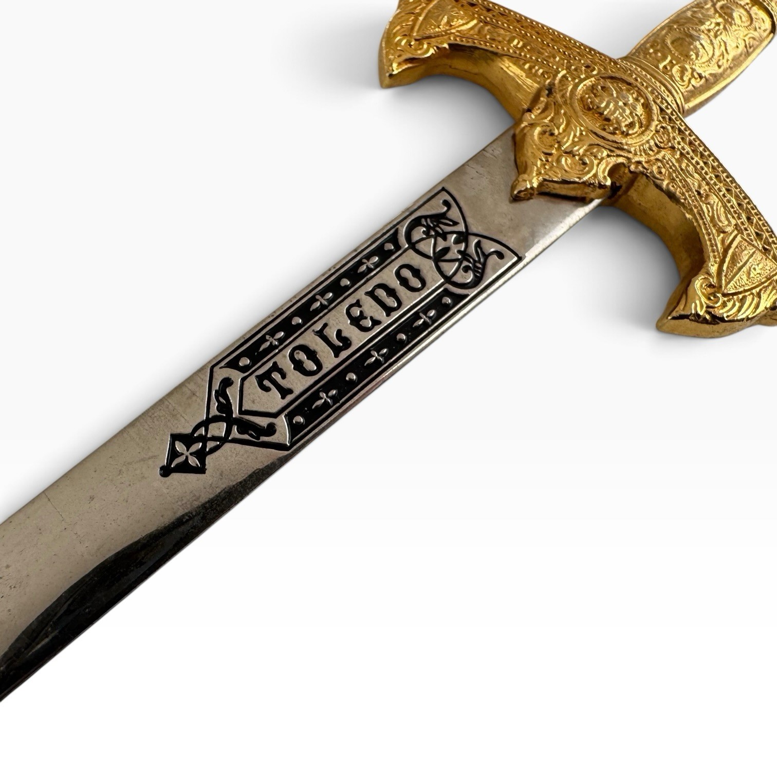 Medieval KNIGHTS TEMPLAR TEMPLARIOS Vintage Toledo SWORD Replica LETTER OPENER Medieval KNIGHTS TEMPLAR TEMPLARIOS Vintage Toledo SWORD Replica LETTER OPENER
