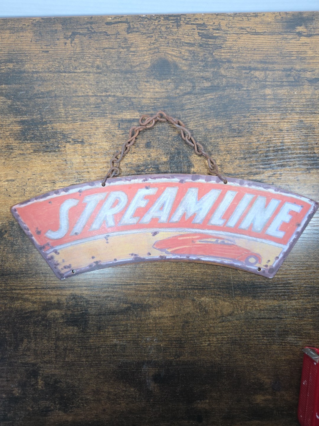 Vintage Small Streamline 13 Inch Wide  Hanging 8 Inch Wall Hanger