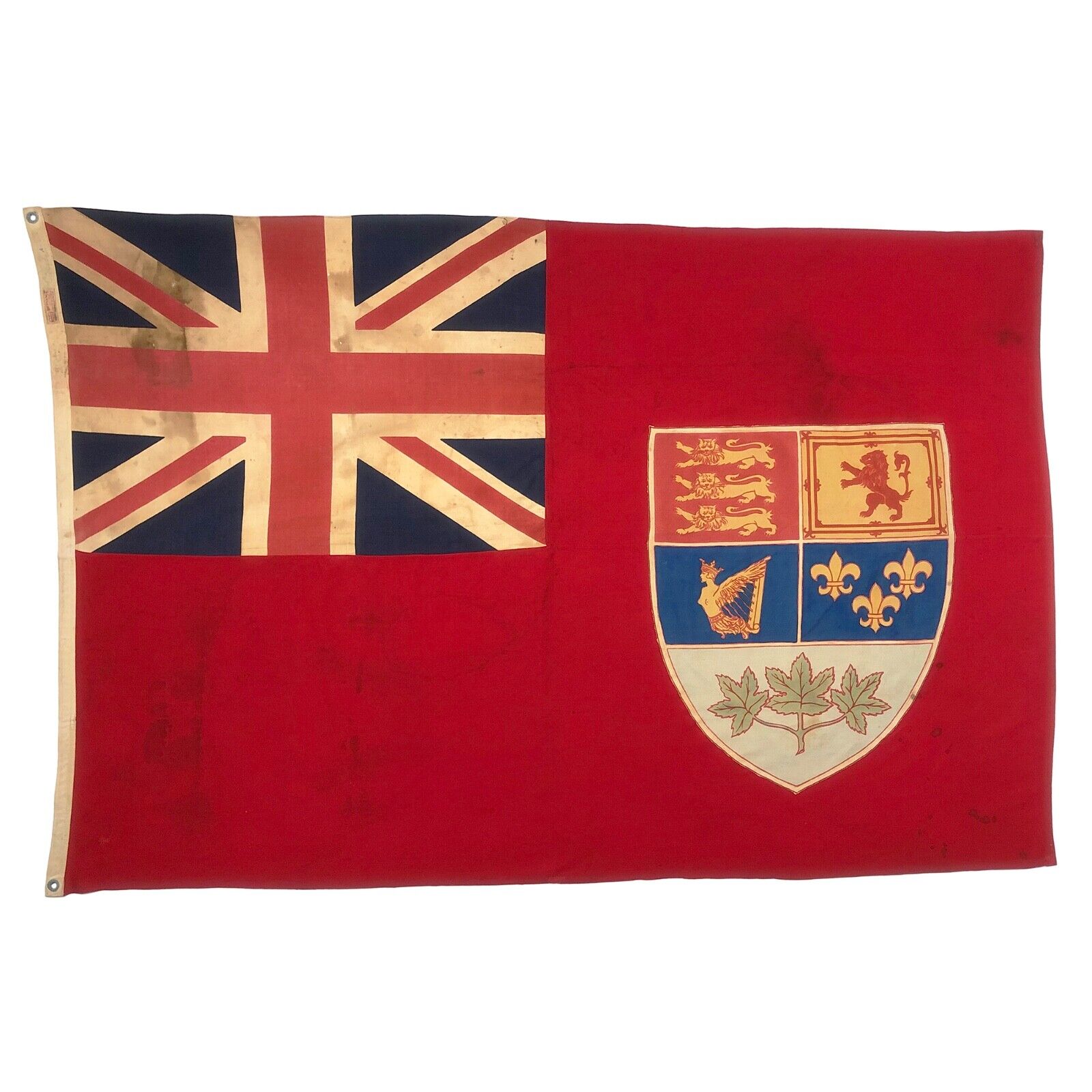Vintage Cotton Canada Red Ensign Flag Cloth Old Canadian Union Jack Mid Century