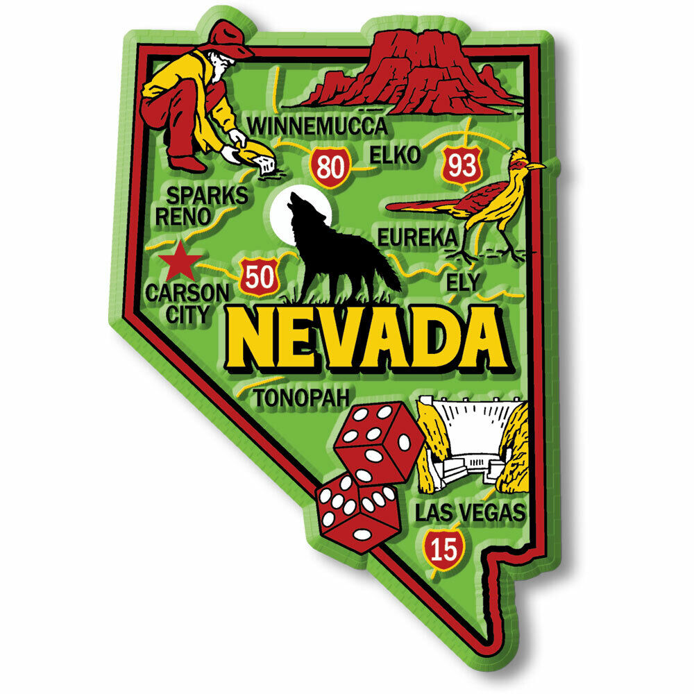 Nevada Colorful State Magnet by Classic Magnets, 2.5\