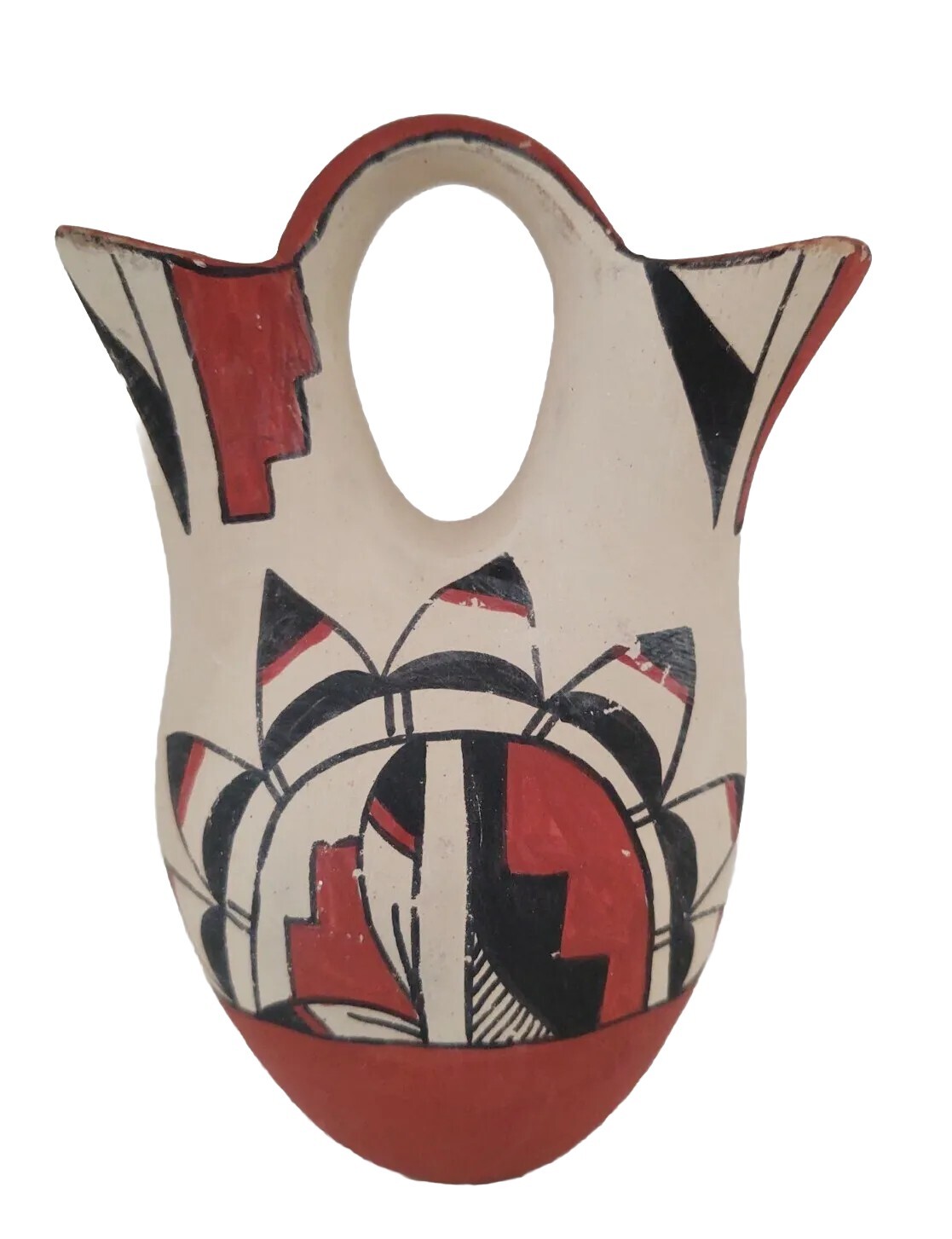 Signed ADA R. Jemez Painted Wedding Vase  - New Mexico Pottery 6\