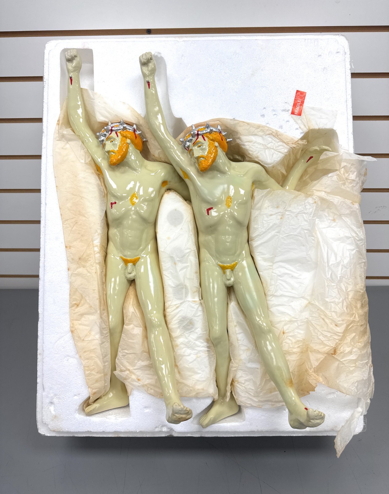 Herman Makkink Christ Unlimited Statues Pair A Clockwork Orange Dancing Jesus LE