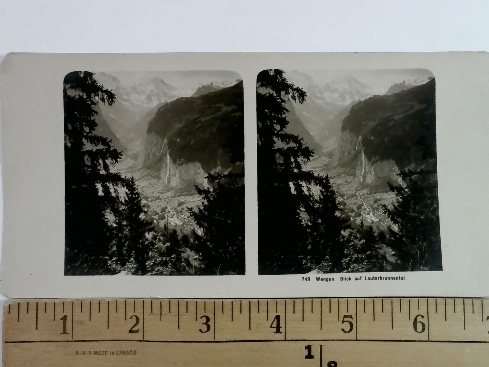 Wengen Lauterbrunnen Valley Stereoview Wehrli A.G. Switzerland 1900s Alps