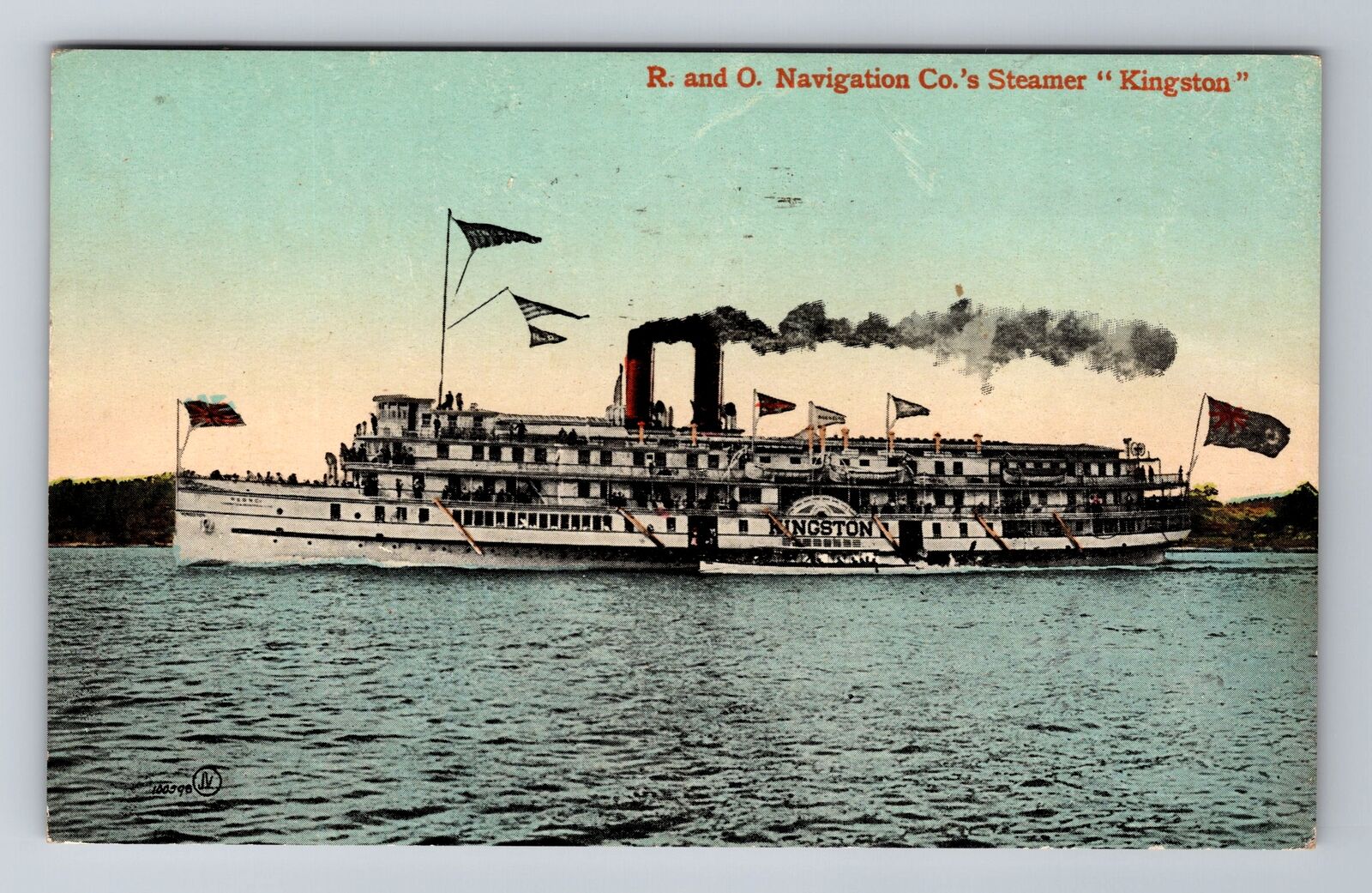 R & O Navigation Co's Steamer Kingston, Ship, Transportation, Vintage Postcard