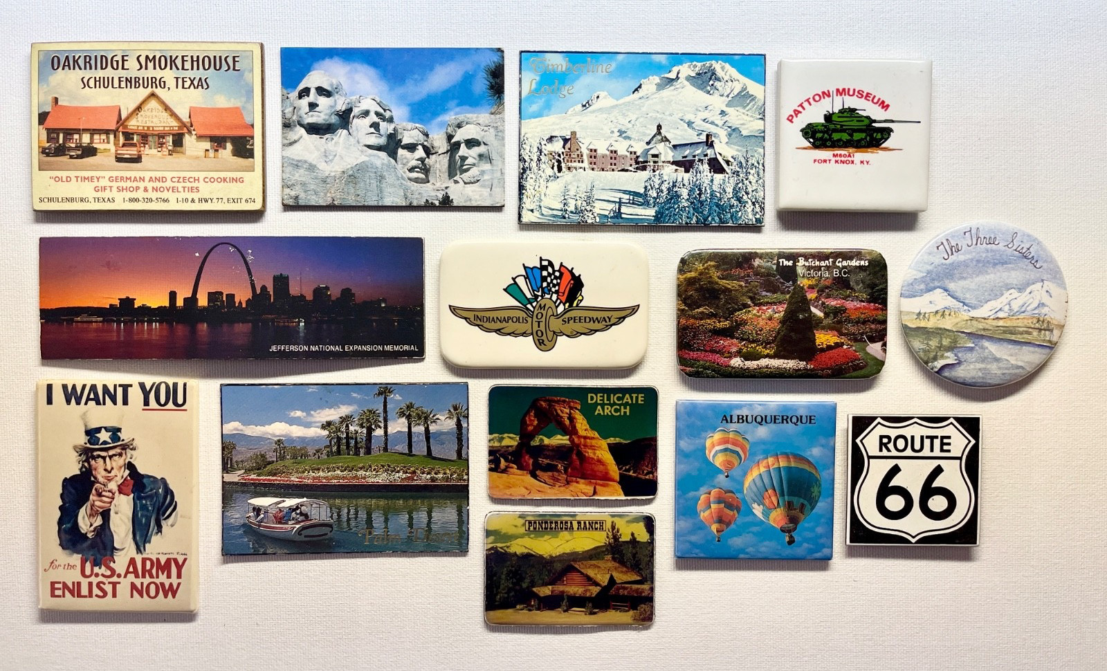 Lot of 14 Vintage Travel Souvenir Refrigerator Magnets