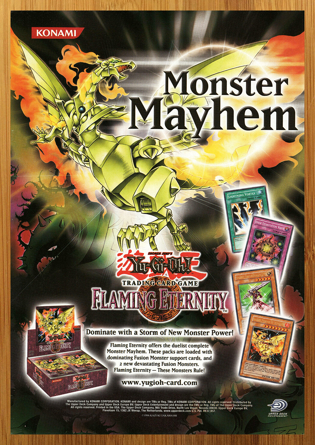 2005 Yu-Gi-Oh Flaming Eternity TCG Trading Cards Print Ad/Poster Promo Art