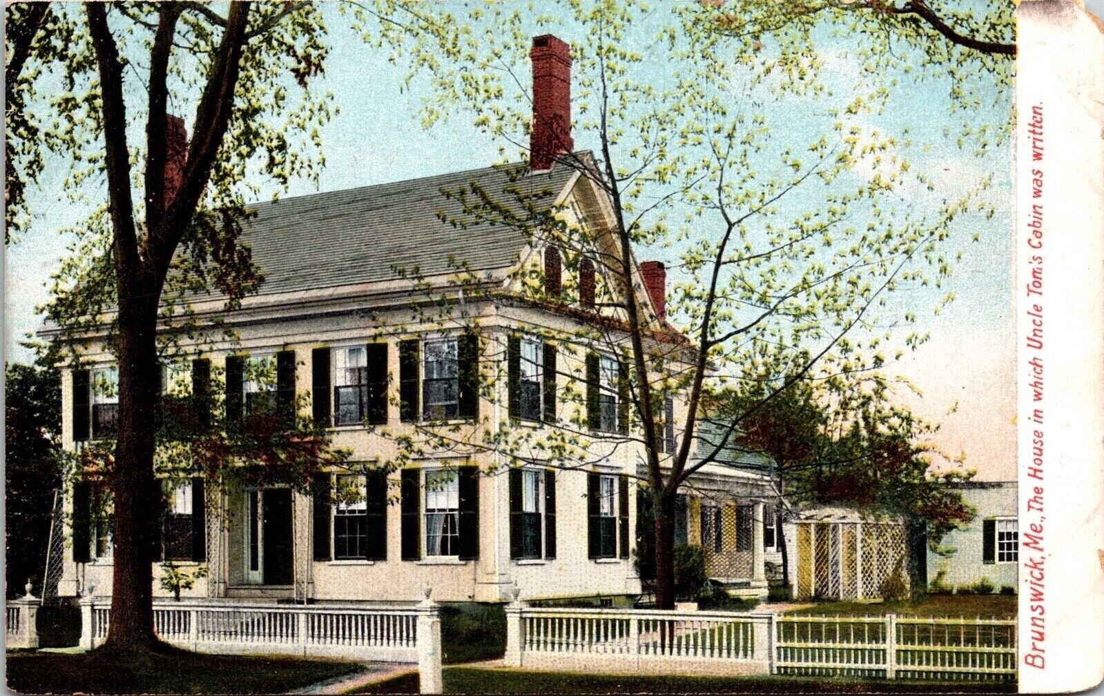 Brunswick Maine Uncle Toms Cabin House Streetview Historic Landmark UDB Postcard