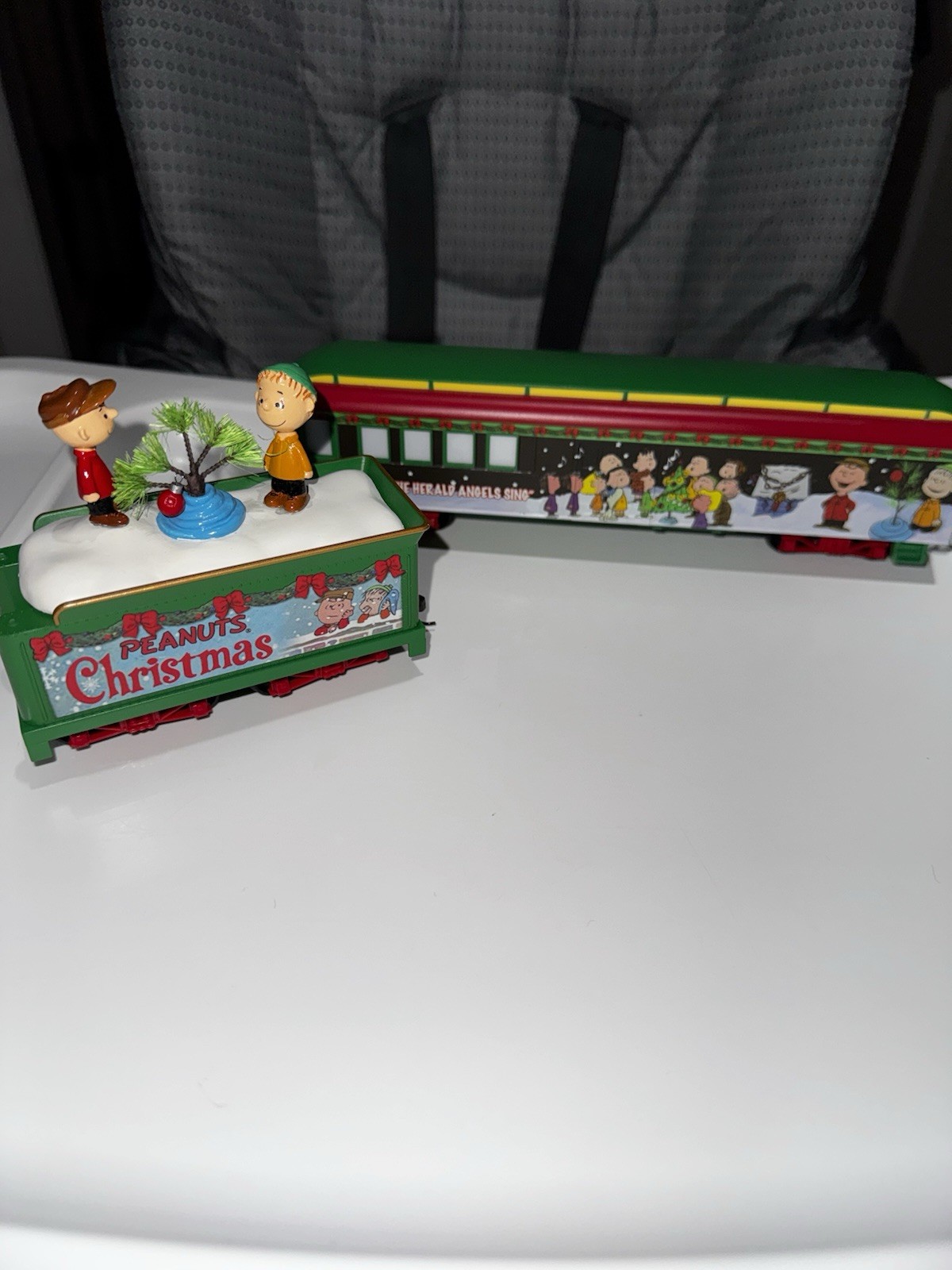 Peanuts Christmas Coal Car and “Hark The Herald Angels Sing\