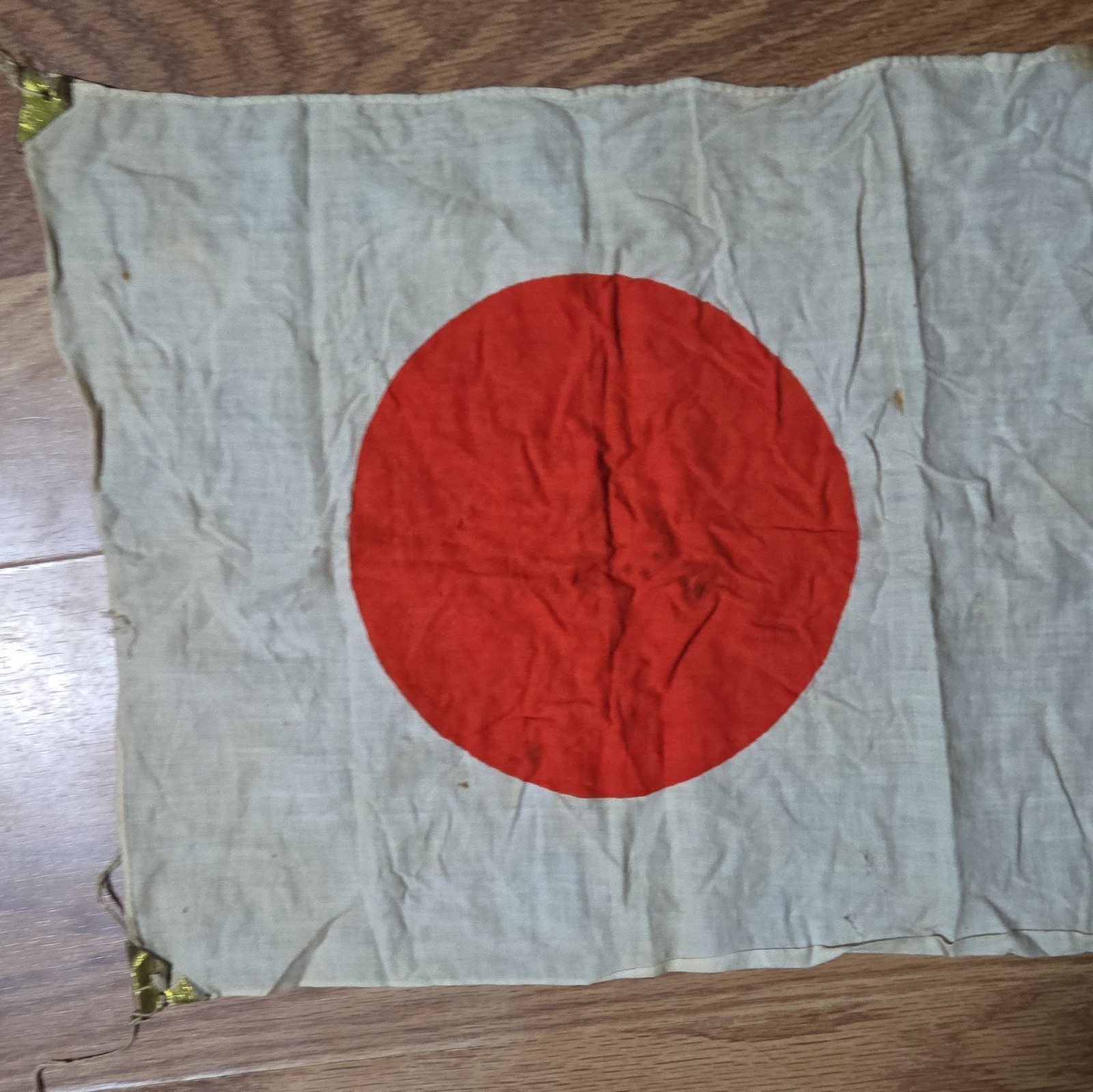 Vintage Japanese National Flag - Red Sun Disc on White Cloth