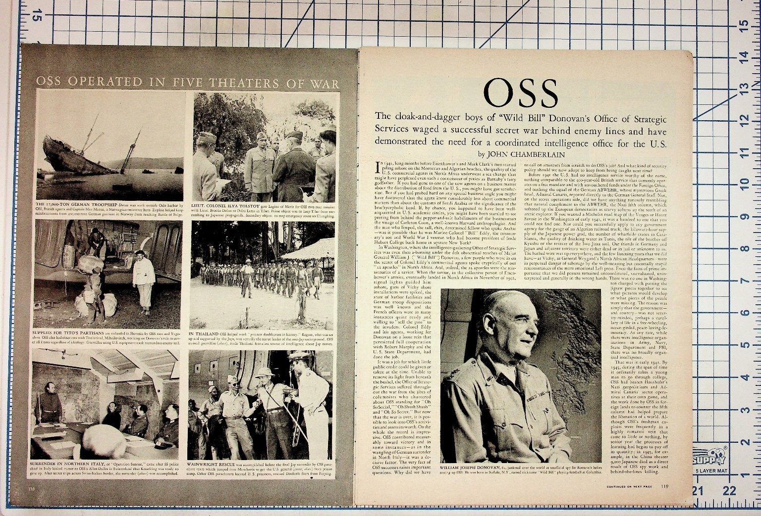 1940s OSS WWII Spy Operations Magazine Article & Vintage Ads Ephemera