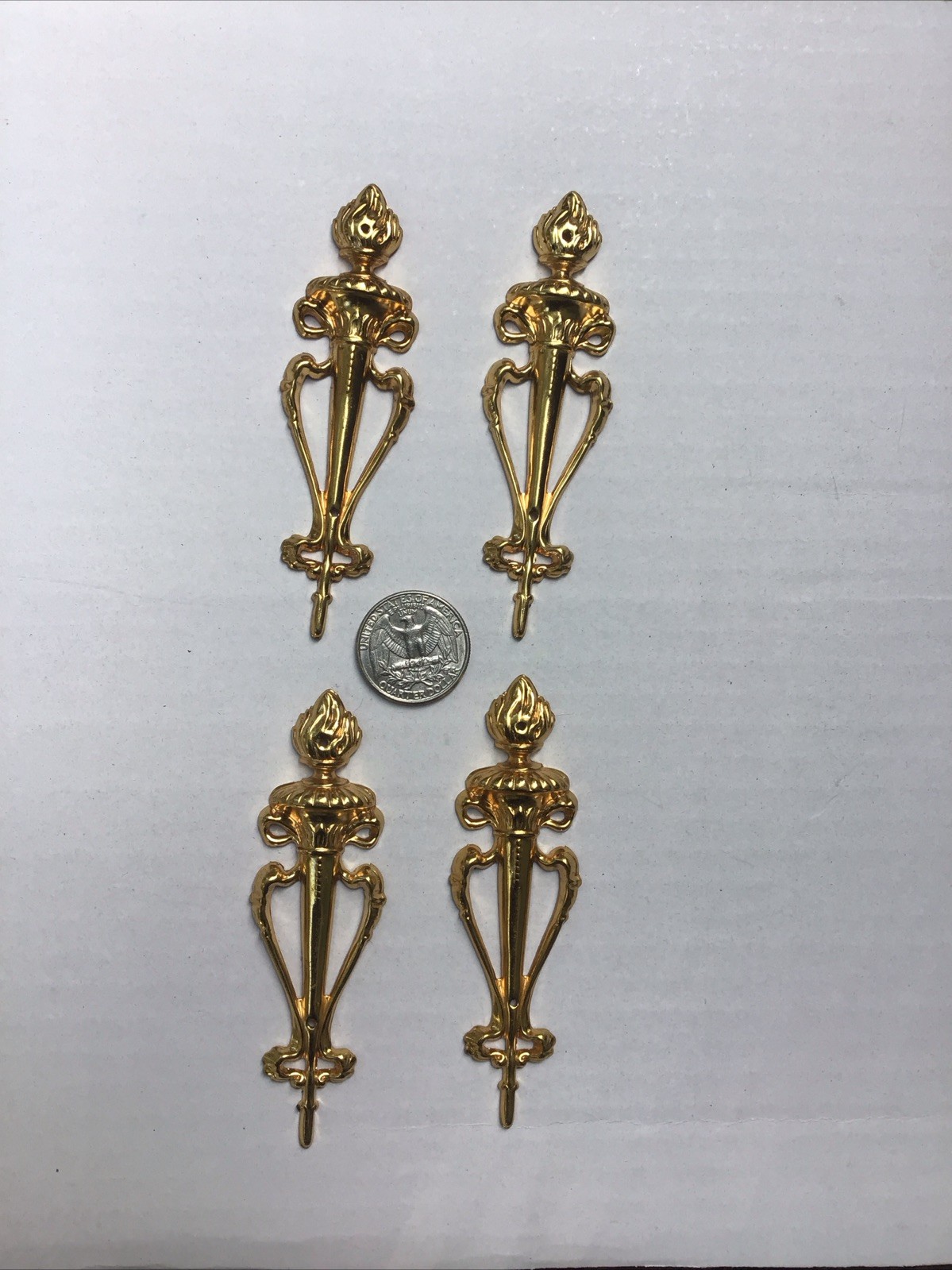 Brass Appliqué  Two Handle Urn And Torch