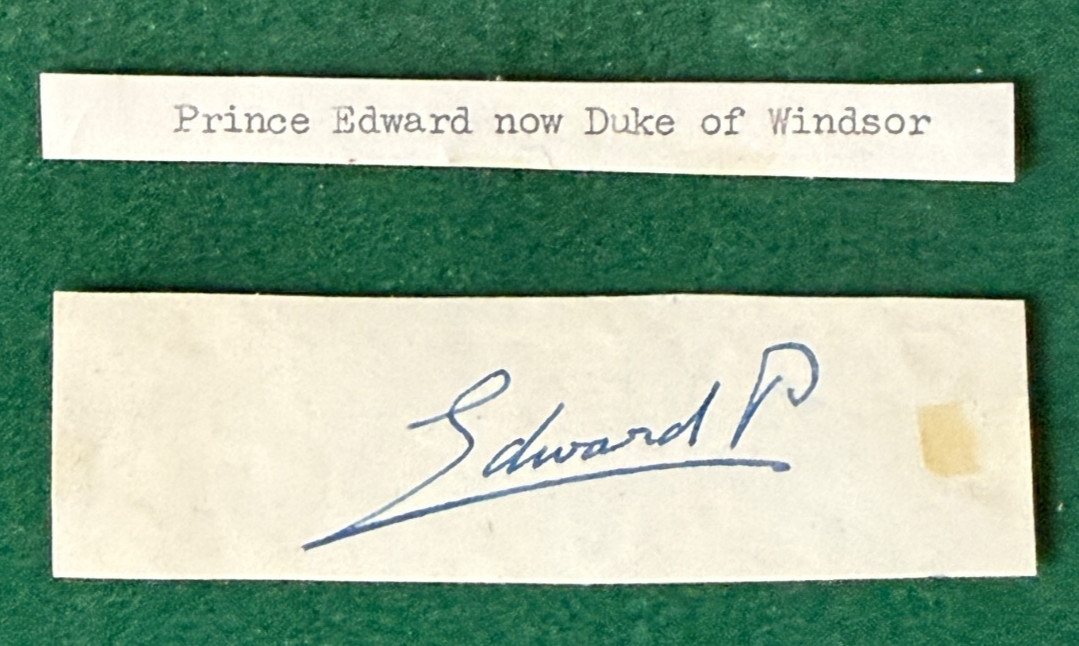 Antique Prince Edward of Wales King Edward VIII Duke of Windsor Autograph