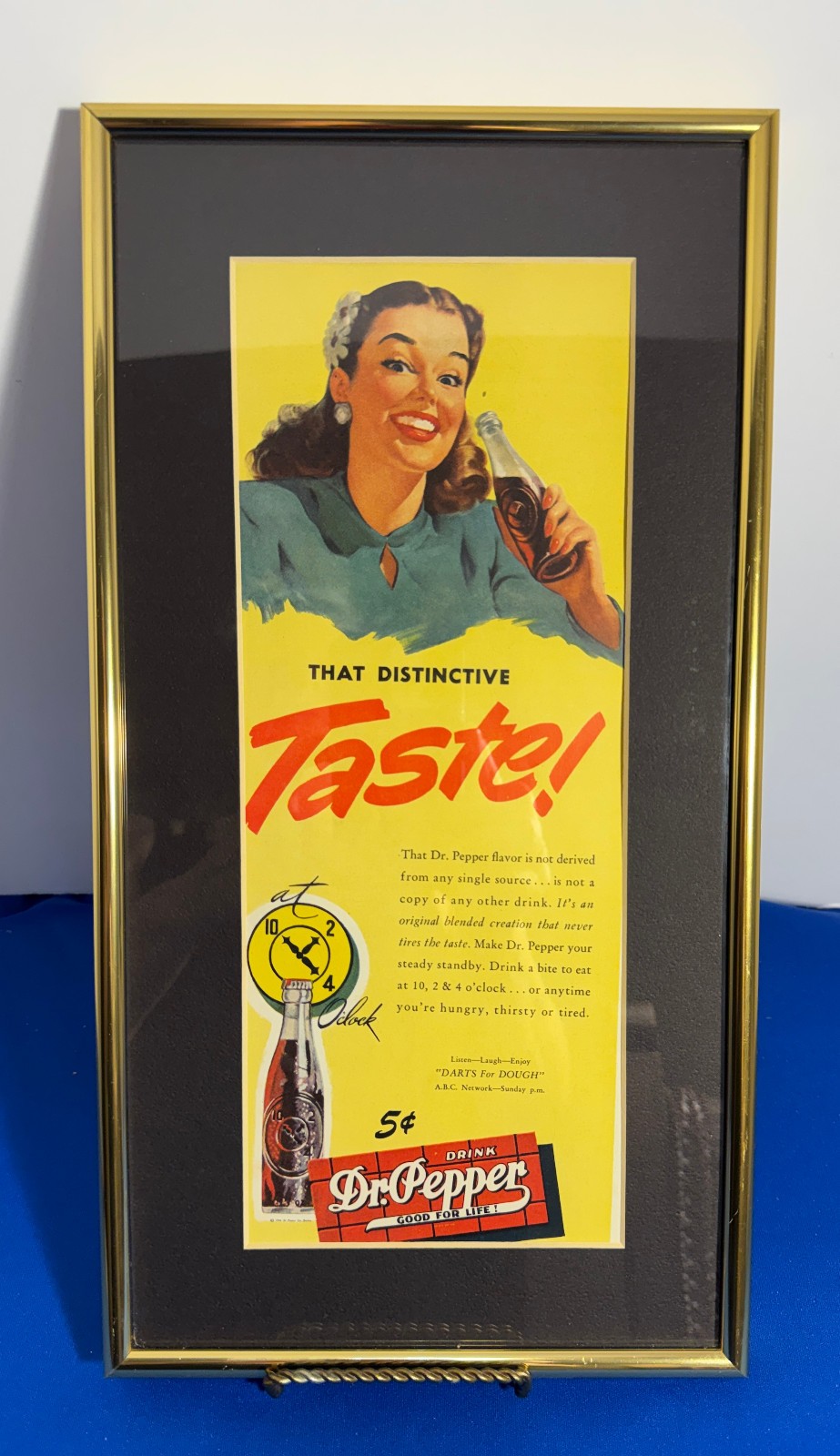 Vintage Dr Pepper Framed Magazine Ad March 1947 “That Distinctive Taste”