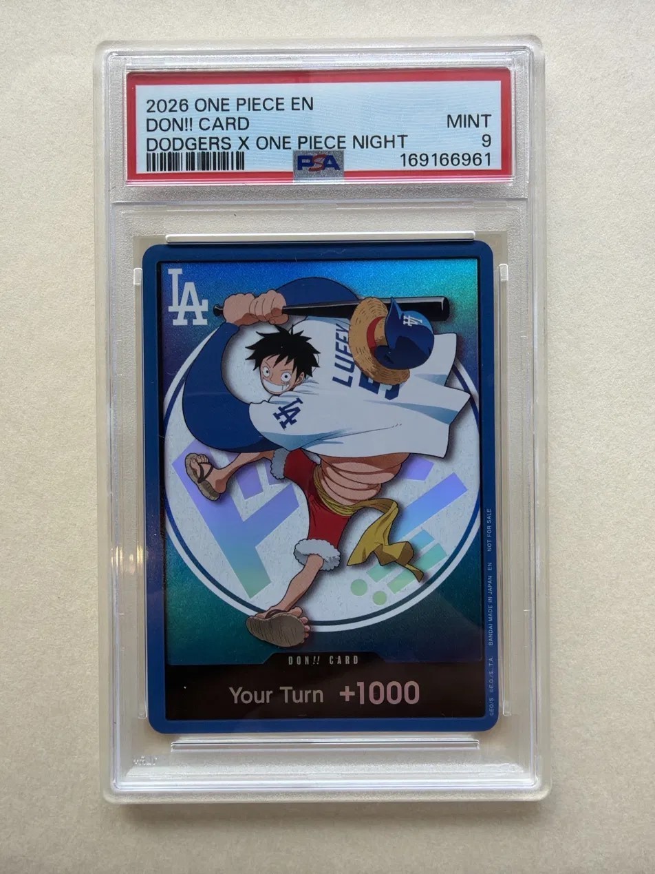 2026 One Piece Dodgers x One Piece Night DON Luffy PSA 9 Mint Promo