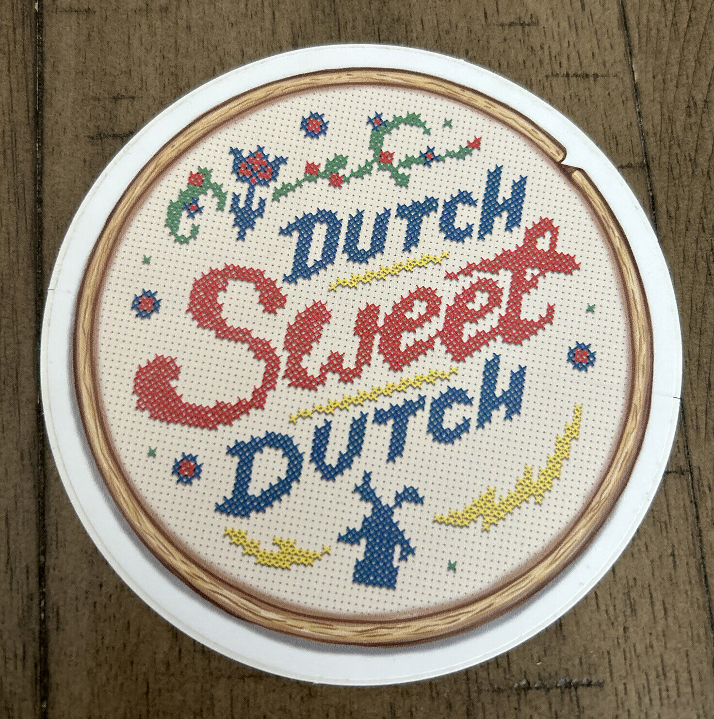 Dutch Bros Home Sweet Home Cross Stitch Embroidery Dutch Sweet Dutch Sticker