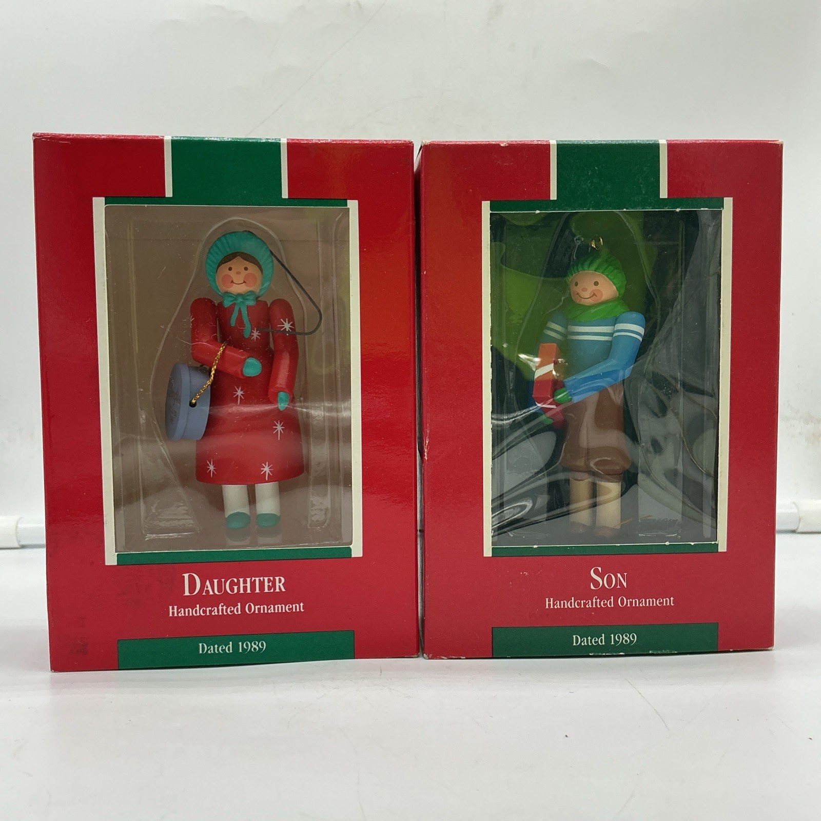 1989 Hallmark Keepsake Ornament Lot of 2: Daughter & Son - 
