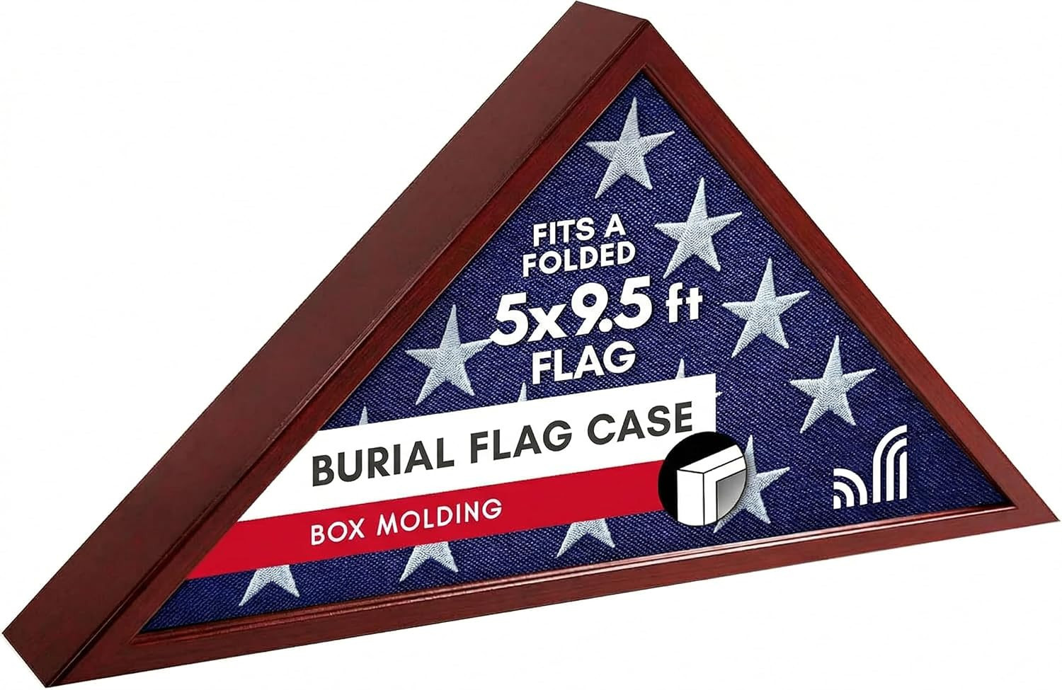 Large Flag Display Case for Folded 5X9.5' Burial Flags - Engineered Wood Display Large Flag Display Case for Folded 5X9.5' Burial Flags - Engineered Wood Display