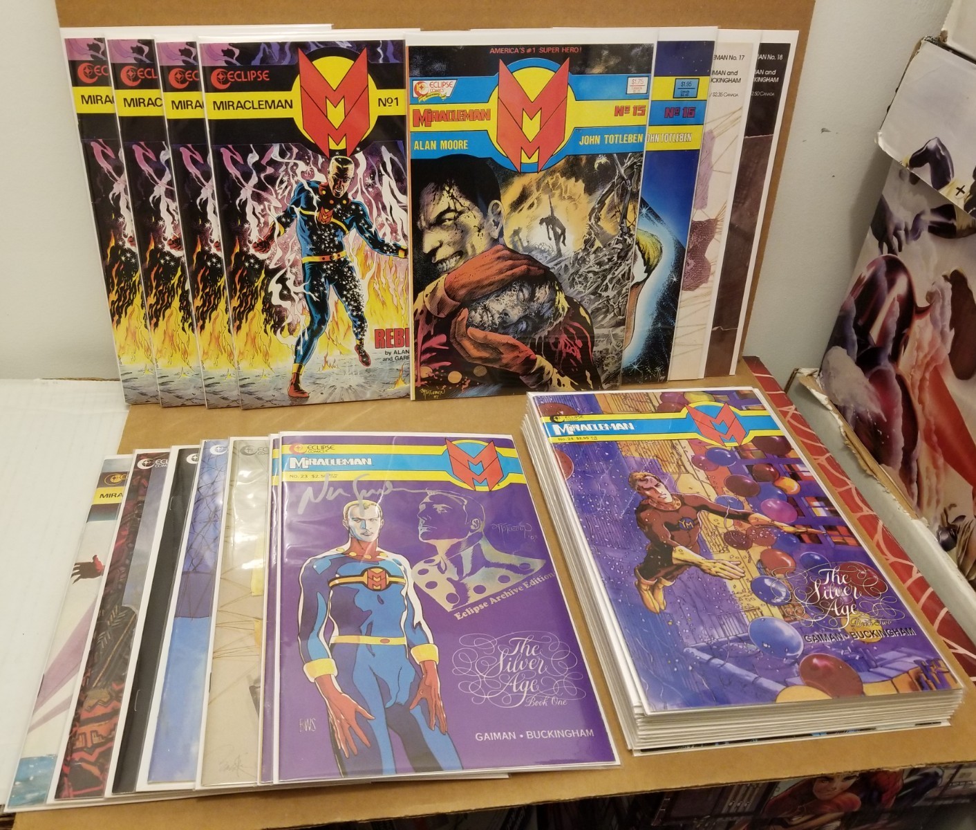 MIRACLEMAN #1-24 FULL RUN + 3 EXTRA #1 COPIES + 3-D + #23 PLATINUM SIGNED GAIMAN