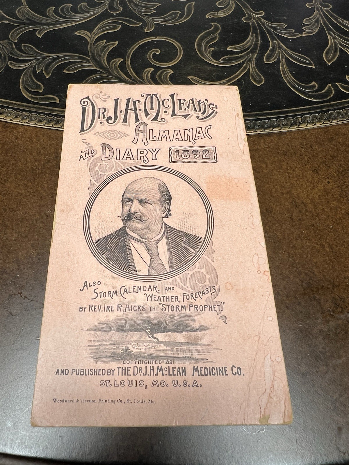 Dr. J.H. McLean Medicine Co. Original Brown Almanac 1891 Medicine & First Aid