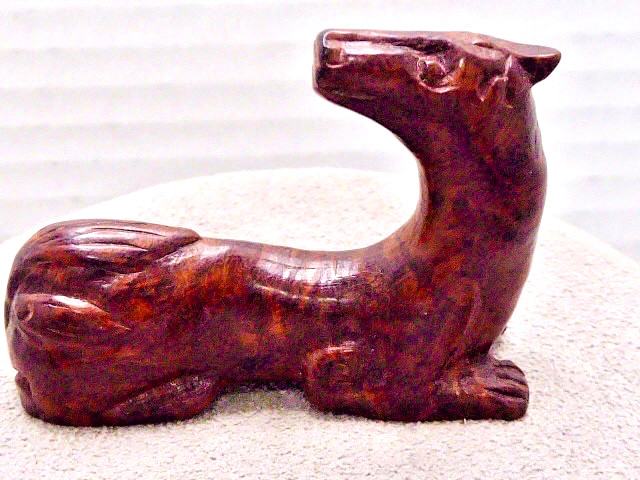 OLD HAND CARVED TEAK VINTAGE CARVED ANIMAL FIGURINE CHINESE HORSE FIGURE