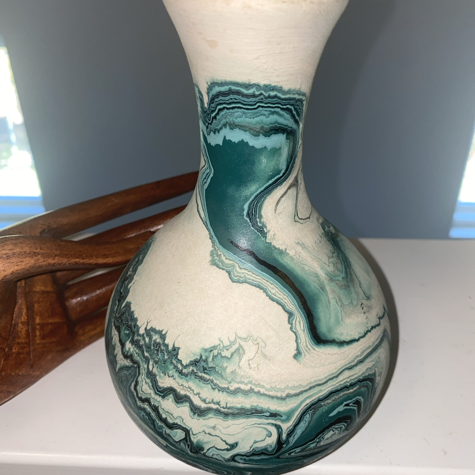 Vintage Nemadji Pottery Vase Native American Southwestern Decor 6.25