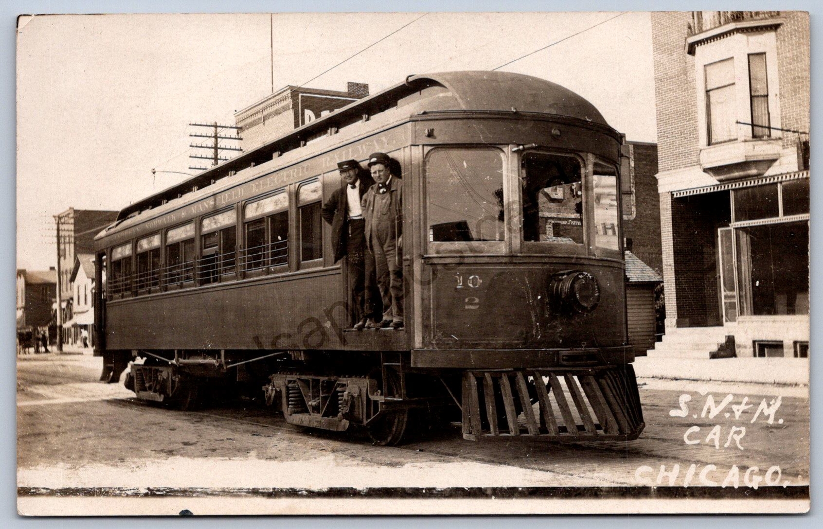 K11/ Chicago Ohio RPPC Postcard c1910 SN&M Trolley Conductor 254