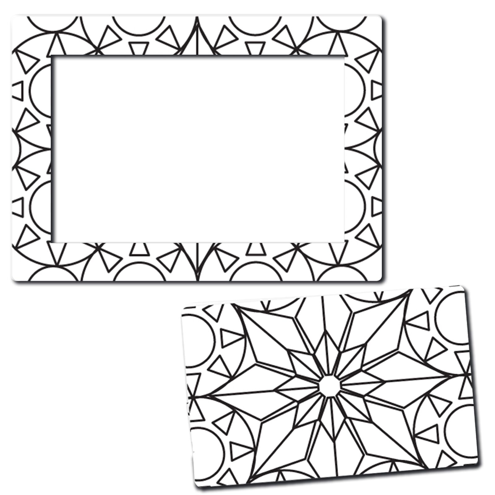 Color Your Own Christmas Star Picture Frame DIY Holiday Magnet Decal, 5x7 Inches