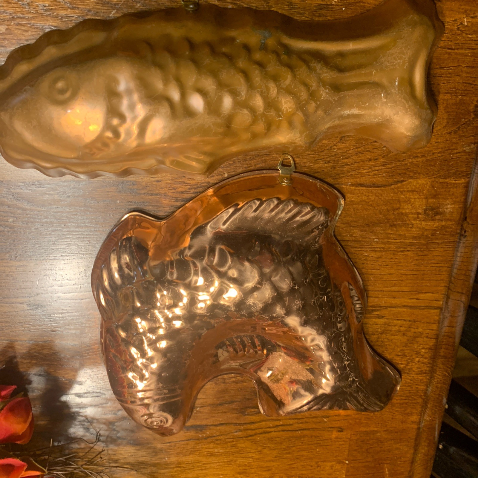 VTG Portugal Copper Fish Molds Wall Hanging Decor Set of 2  12\