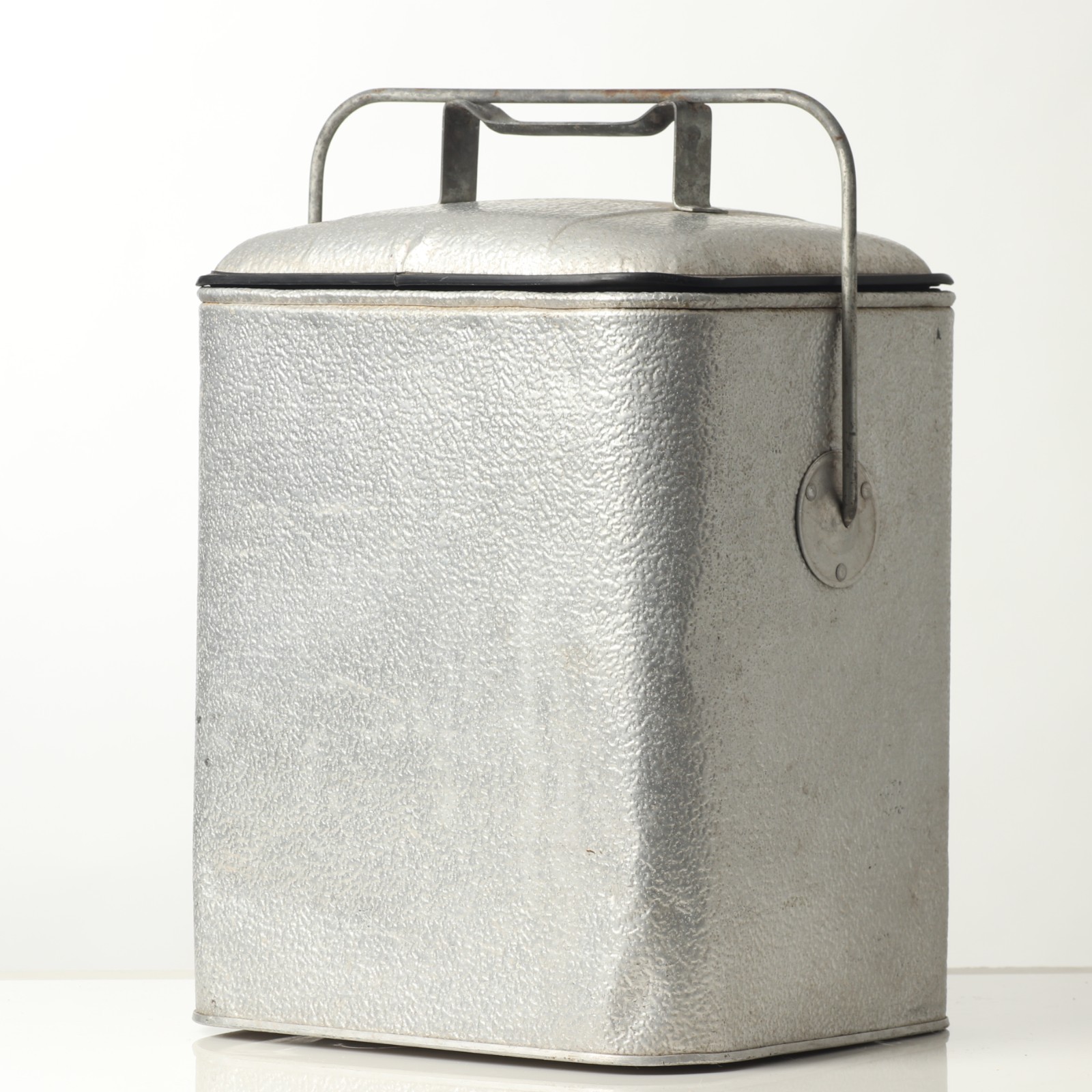Antique Milk Box Metal with lid clamp 1950\'s vintage
