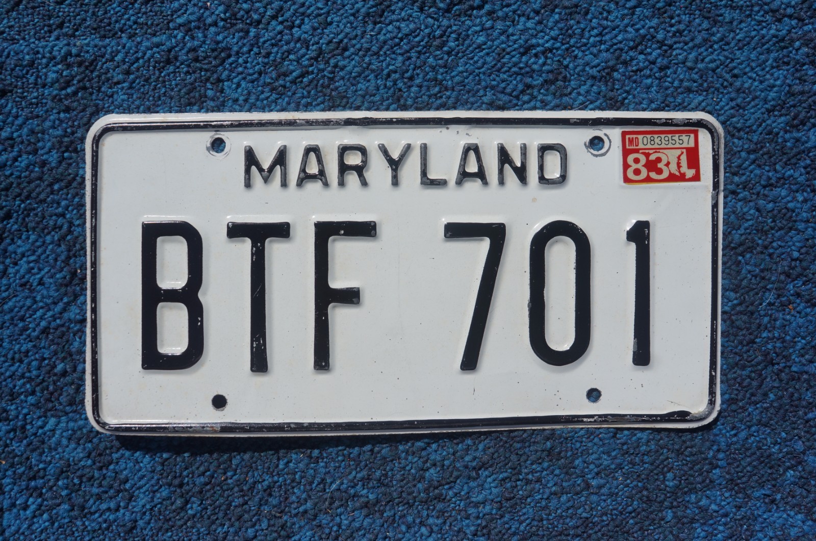 1983 MARYLAND License Plate 1983 MARYLAND License Plate
