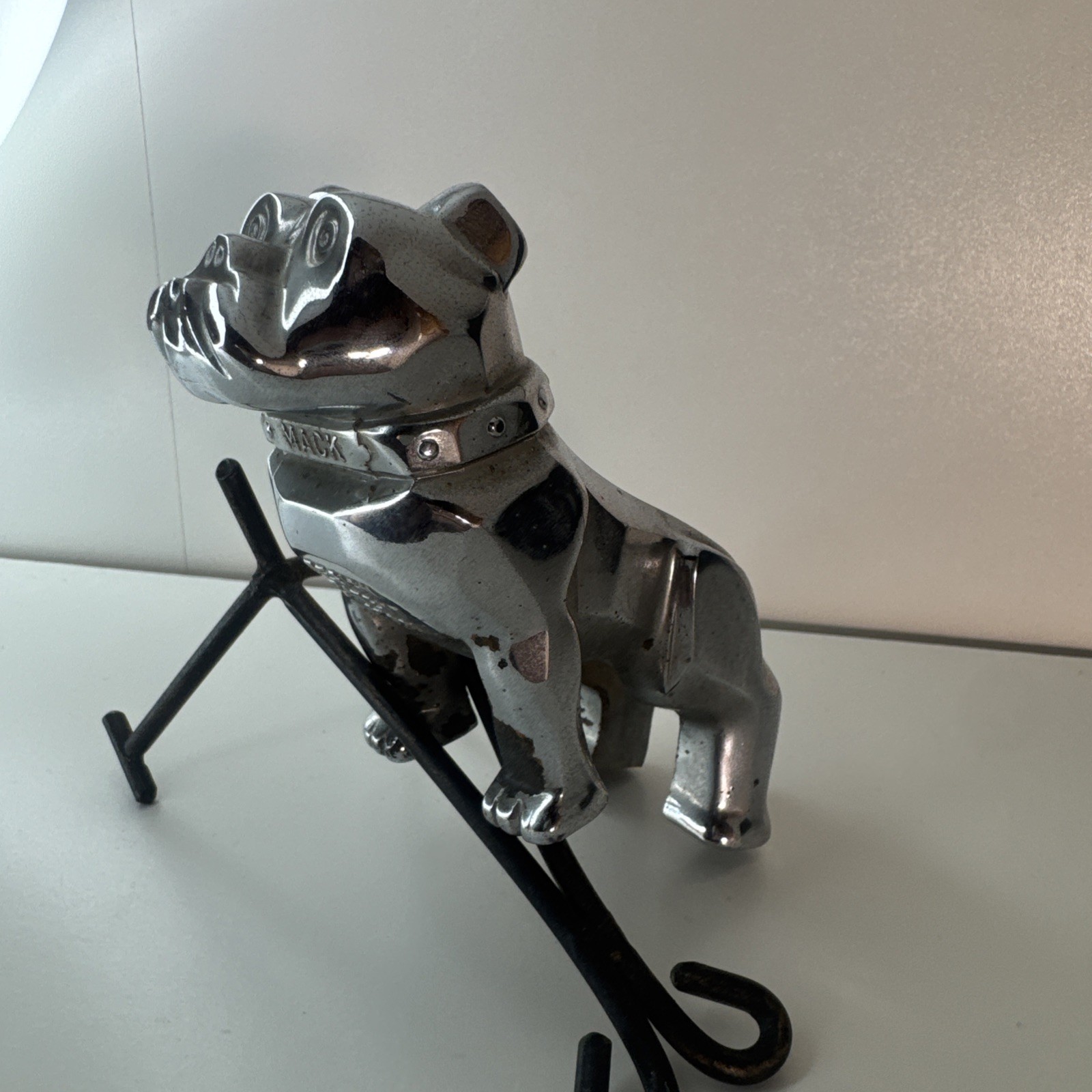 Vintage Original Mack Truck chrome Bulldog Bull Dog hood ornament Patent #87931