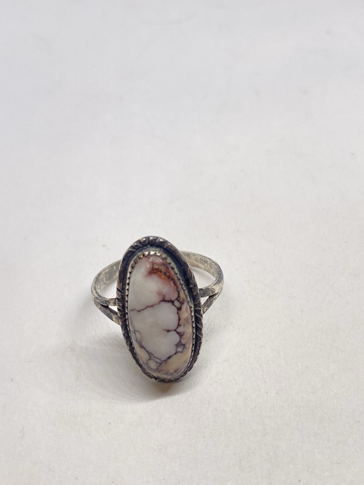 SIZE 11 6g 925 STERLING SILVER WHITE BUFFALO TURQUOISE NATIVE AMERICAN RING